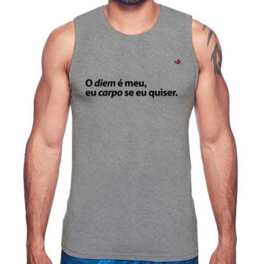 Imagem de Regata O diem é meu, eu carpo se eu quiser - Foca na Moda, Cinza, GGG