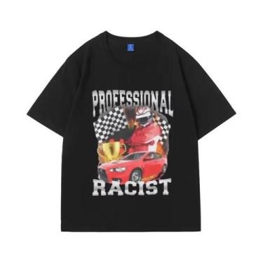 Imagem de Camiseta Unissex Oversized Retrô Hip Hop Com Estampa De Meme Engraçada