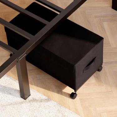 Imagem de Cozy City Moldura de cama tamanho Queen, estrutura de cama queen resistente com espaço de armazenamento embaixo da cama