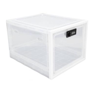 Imagem de Generic Caixa de Bloqueio de Plástico Durável Com Código de 3 Dígitos para Armazenamento Em Geladeira e Armário - Ideal para Medicamentos e Primeiros Socorros Em Casa (Moldura Branca e Transparente)