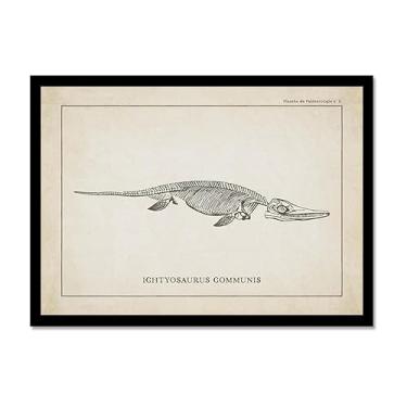 Imagem de Arte de parede de esqueleto de dinossauro vintage, paleontologia, pôsteres em tela, fósseis de dinossauro, impressões artísticas, esboços, fotos, decoração de quarto de menino (SKU7,20,3 x 30,5 cm =