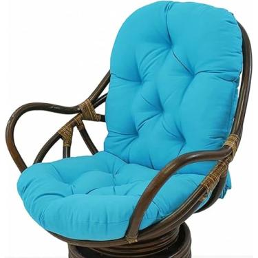 Imagem de Almofadas de substituição para cadeiras de balanço, assentos grossos e sólidos para cadeiras giratórias, reclináveis ​​e dobráveis ​​de vime, para uso interno e externo em varandas e pátios.