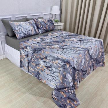 Imagem de Jogo de Lençol 4 Peças Micro Percal 400 Fios Toque de Pêssego Antialér