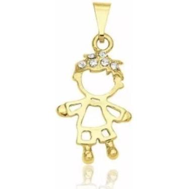 Imagem de Pingente Criança Menino Delicado Filho Folheado 18k - Milena Folheados
