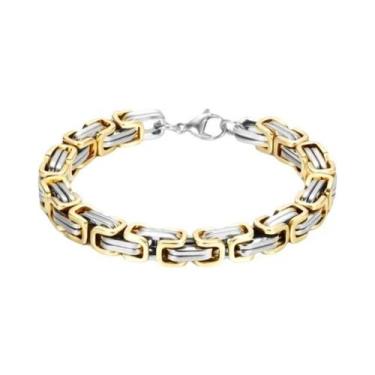 Imagem de Pulseira De Corrente Dupla Masculina Em Aço Inoxidável Joia Punk Prese