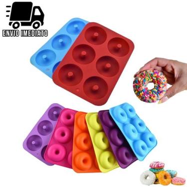 Imagem de Forma de Donuts e Rosquinhas Doces Silicone Antiaderente para Cozinha 