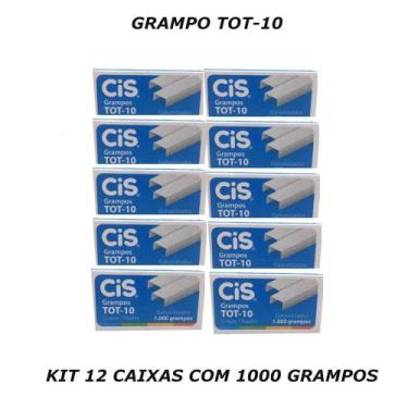 Imagem de Grampo tot-10 kit 12 caixas com 1000 unidades - cis