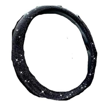 Imagem de Protetor universal para volante de carro, antiderrapante, tamanho universal, serve para acessórios de carro de 38 cm de diâmetro (preto)