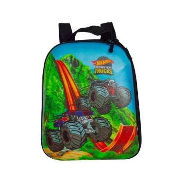 Imagem de Mochila Escolar Infantil De Costas Hot Wheels Monster Trucks