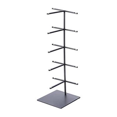 Imagem de U5GAAALPPQ9 Organizador de armazenamento de óculos, óculos, metal, dourado, preto, expositores, prateleiras, óculos, expositor, suporte, 5 opções de tamanhos, suporte de exibição de óculos (cor: 2) (5