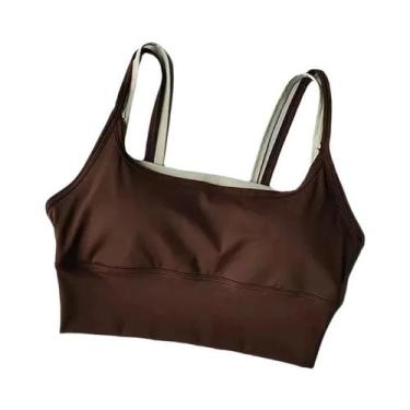 Imagem de Sutiã Esportivo Feminino Com Bloco De Cores E Alças Para Yoga, Camisol