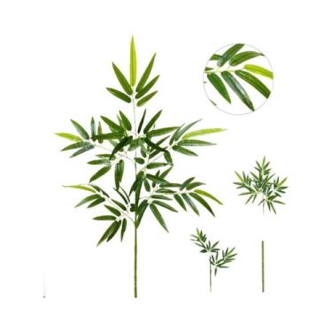 Imagem de Grandes Folhas De Bambu Verde Artificial De 120-240cm, Plantas Falsas 