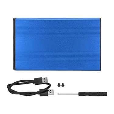 Imagem de lyrlody Gabinete HDD de 2,5 Polegadas, Caixa de Disco Rígido USB 3.0 para SATA Shell Em Liga de Alumínio Taxa de Transmissão de 5 Gbps Com Indicador LED para SSD e HDD SATA até 2 TB (BLUE)