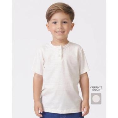 Imagem de Camiseta peitilho verão infantil básica estilosa leve confortável - OffWhite - Menino 1 a 14 anos-Masculino