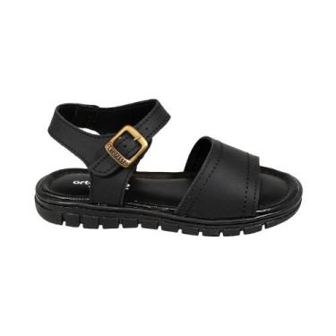 Imagem de Sandália Infantil com Fivela Ortopasso Preta, 30, Preto