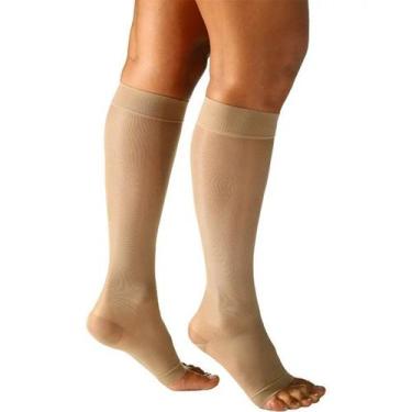 Imagem de Meia 3/4 Sigvaris Audace 120A 15-20MMHG Suave Compressão Aberta, Natur