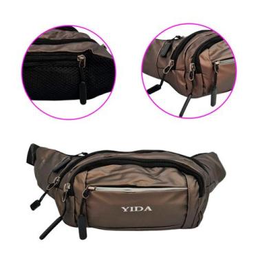 Imagem de Pochete motoqueiro masculina bolsa cintura  multiuso - Yida, Cinza chu