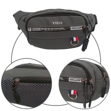 Imagem de Pochete masculina bolsa cintura motoqueiro multiuso - Yida, Cinza escu