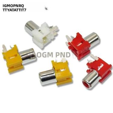 Imagem de Conector RCA Fêmea Vermelho, Branco E Amarelo (10 Peças) - Soquete De 