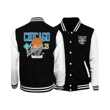 Imagem de Jaqueta Masculina Retrô Com Estampa De Letras Da Cidade De Los Angeles