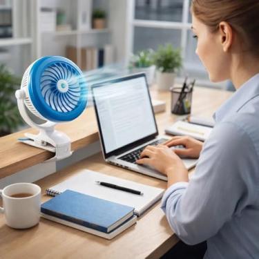 Imagem de Ventilador Umidificador Portatil Turbo Recarregavel Mini Ar e Ventilador Recarregável USB com Refrigeração de Ar Mini Ventilador Portátil Com clip