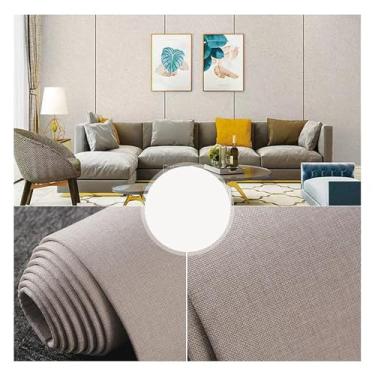Imagem de Papel de parede autoadesivo à prova d'água à prova de som, textura de linho descascar e colar painel de parede 3D, perfeito para decoração de sala de estar e quarto (cor: #2, tamanho: C 2,8 m x L 0,65