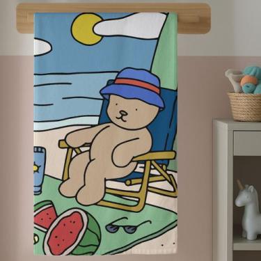 Imagem de Toalha de Banho Infantil Estampada Desenho Bobss para Pintar em Algodã