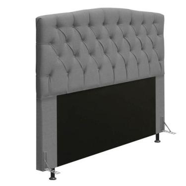 Imagem de Cabeceira Greta Para Cama Box Queen 160 cm Linho Cinza - D'Rossi - DRo