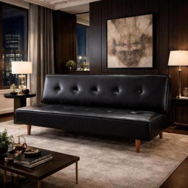 Imagem de Sofá Cama Silver 3 Lugares Reclinável 1,92 Material Sintético Facto Pr