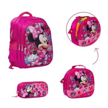 Imagem de Kit Mochila Infantil Com Lancheira Térmica Estampa Minnie - TOYS 2U