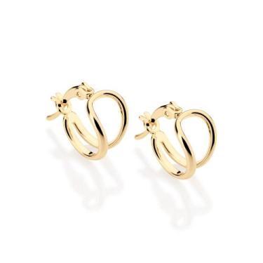 Imagem de Brinco Meia Argola Vazada. - Rommanel Cor:Dourado, Dourado