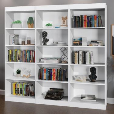 Imagem de Estante Livreiro Multiuso 12 Prateleiras 1,71m Office Branco J&amp;a Branco Nature