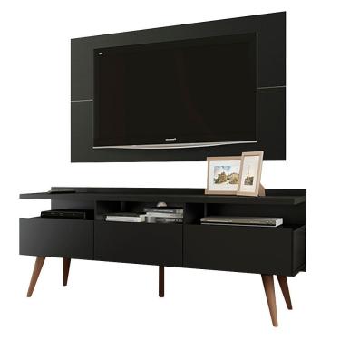 Imagem de Rack e Painel para TV até 55" Londres Preto Madesa