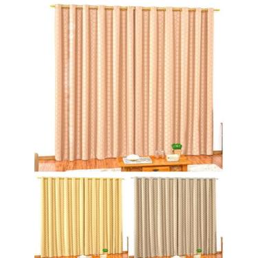 Imagem de cortina sala semi blackout rose perciana moderna blecaute 2m  jacquard