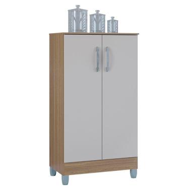 Imagem de Armário Multiuso 60cm 2 Portas Tami P11 Castanho-off White - Mpozenato
