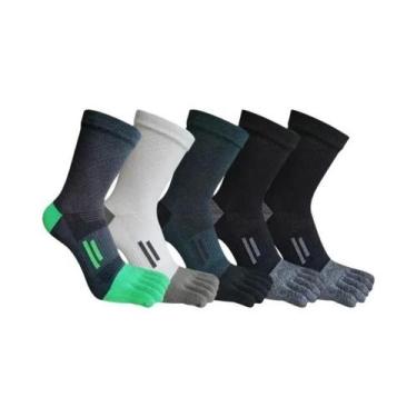 Imagem de Meias De Algodão Coloridas E Respiráveis Com Cinco Dedos, 5 Pares, Mas