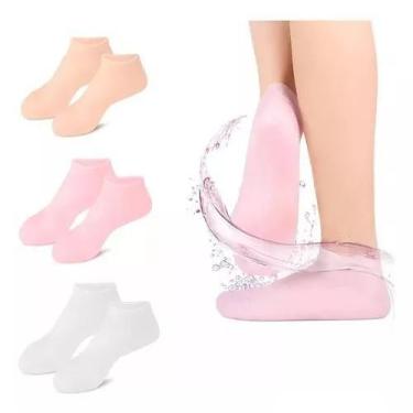 Imagem de 2 Par Meias Silicone, Hidratantes, Antisecas Pés Rachado Reutilizavel 