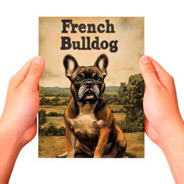 Imagem de Placa Decorativa Raças Cachorro Vintage Bulldog Francês Cor: Sortido -