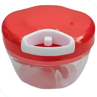 Imagem de Mini Processador De Alimentos Para Triturar Alho E Cebola Manual 500ml