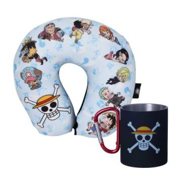 Imagem de COMP Kit One Piece Almofada de Pescoço + Caneca Mosquetão Aço Inox Zon