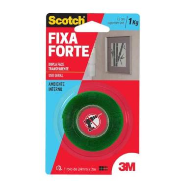 Imagem de Fita Adesiva Dupla Face Scotch 3M 1kg Fixa Forte 24mmX2m