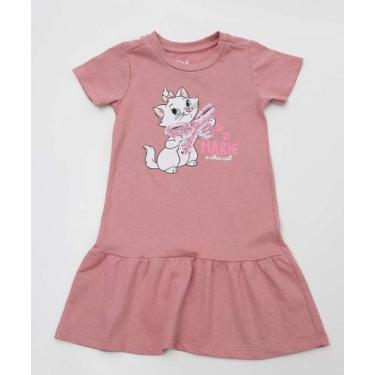 Imagem de Vestido Infantil Moletinho Babado Marie Disney Tam 1 a-16013, Rosa, 1