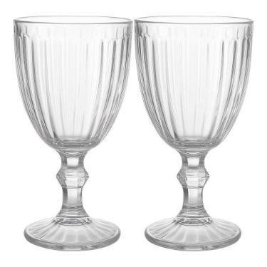 Imagem de Jogo 2 Taça De Vidro Para água Melina Premium Transparente Sucos 320ml