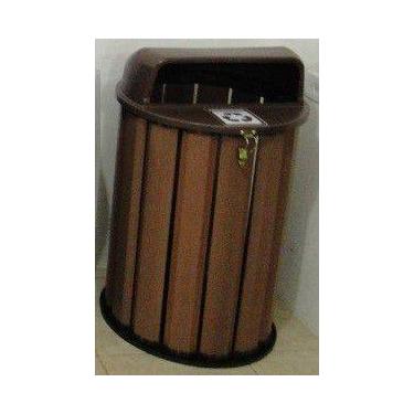Imagem de Lixeira para Coleta Seletiva 90L Diversas Cores Madeira Plastica Ecolo