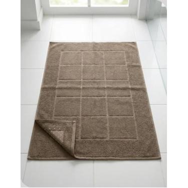 Imagem de Toalha de Piso Marrom Teka Lucca 46x70cm 100% Algodão Antiderrapante A