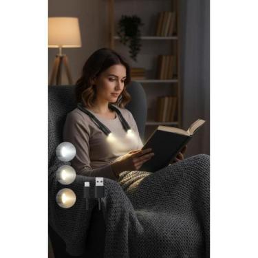 Imagem de Luz De Pescoço Leitura 3 Cores 6 Brilhos Recarregável LED - Congratula