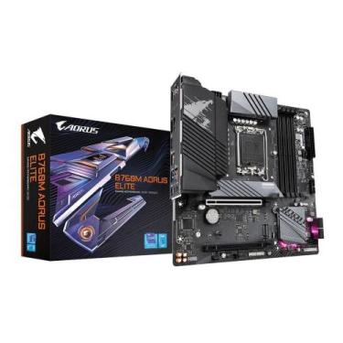 Imagem de Placa-Mae Gigabyte B760M AORUS ELITE AX DDR5 LGA1700 Wi-Fi 6E Micro AT