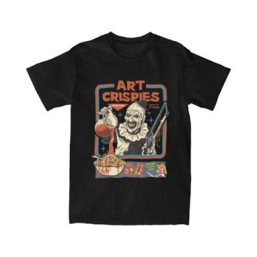 Imagem de Camiseta Unissex Retrô Com Estampa Gráfica De Palhaço Terrifier, Gola 