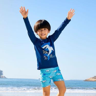 Imagem de Conjunto Praia Infantil Proteção UV 50+ Tubarão Marinho Tip Top