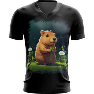 Imagem de Camiseta Gola V Capivara do Bem Animalzinho 18 - Kasubeck Store®, GG